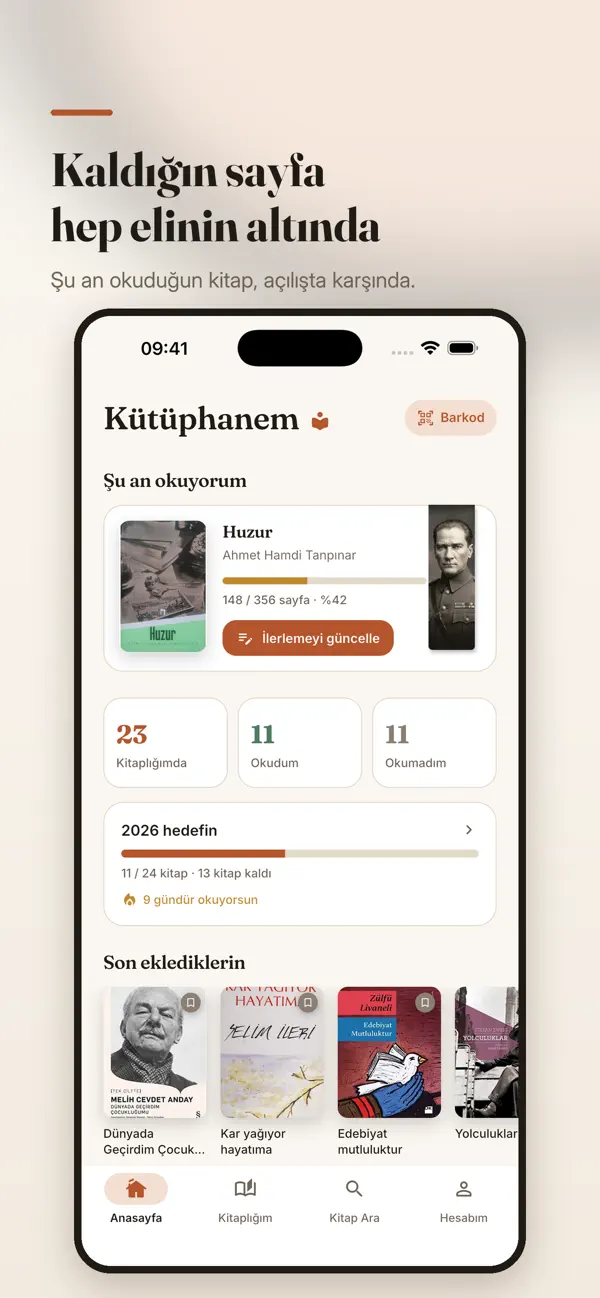Kütüphanem ekran görüntüsü 1